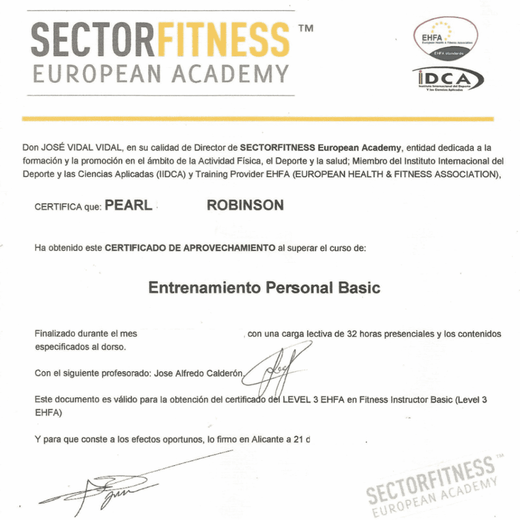 certificacion personal trainer de sector fitness european academy